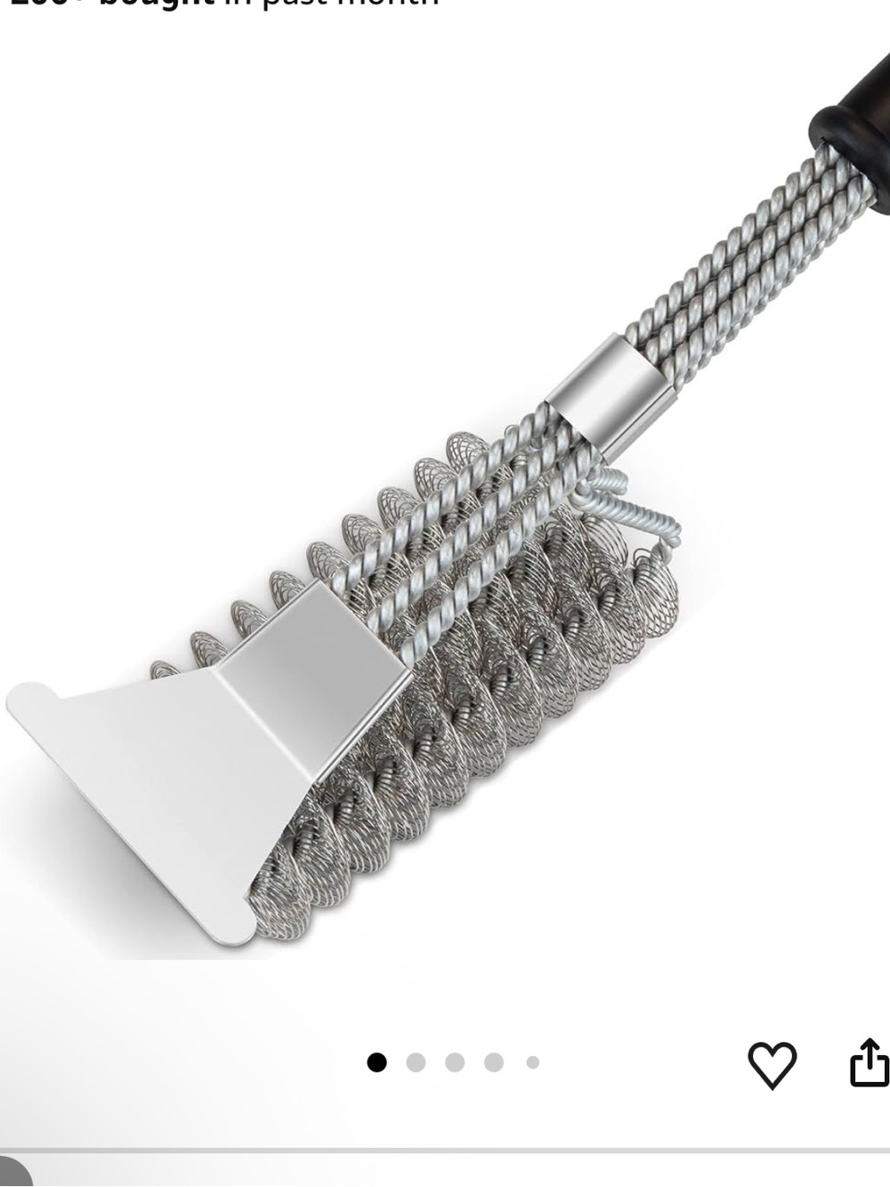 Stainless Steel Wire Brush for Men’s Grill & BBQ Care - Silver